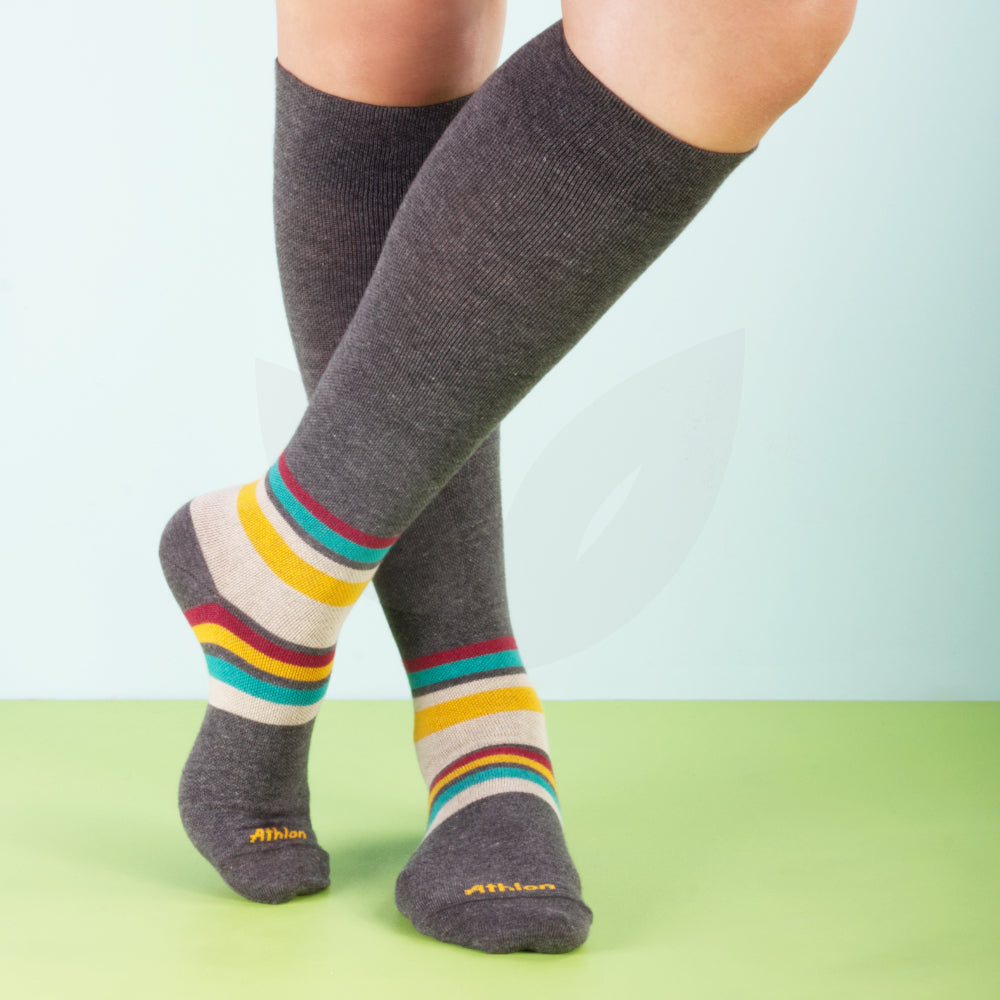 Media de compresión graduada de algodón- CMO203 Gris Carbón