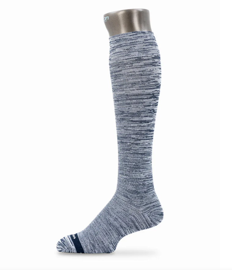 Media de compresión graduada CMO213 Jaspeado Blanco Azul